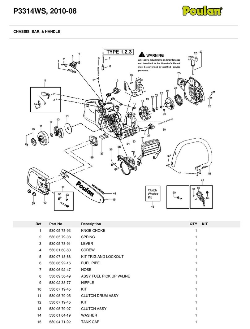 Poulan Pro P3314WS parts list