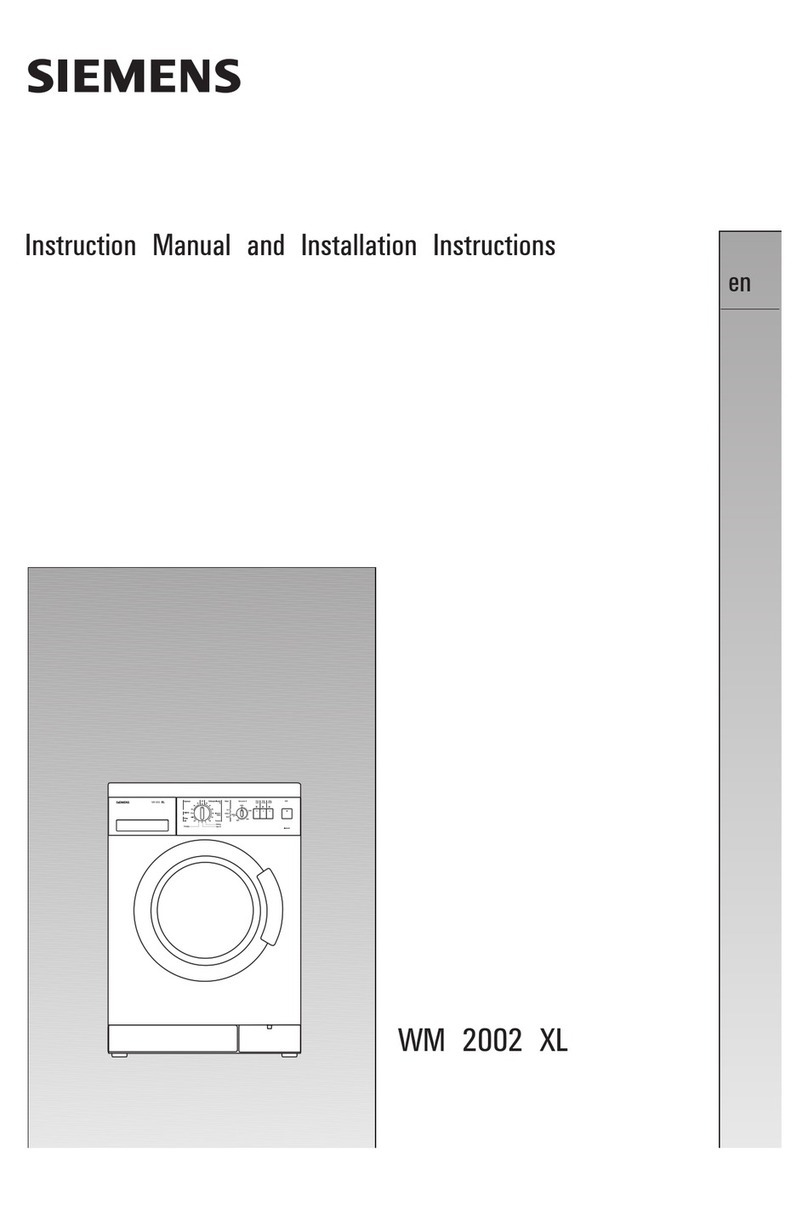 Siemens WM2002XL Specification sheet Siemens WM2002XL Specification sheet