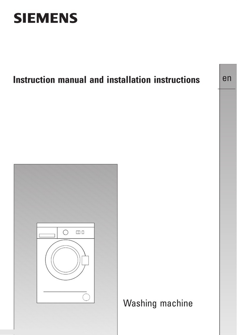 Siemens WM07A160IN Series Instruction manual and installation instructions Siemens WM07A160IN Series Instruction manual and installation instructions