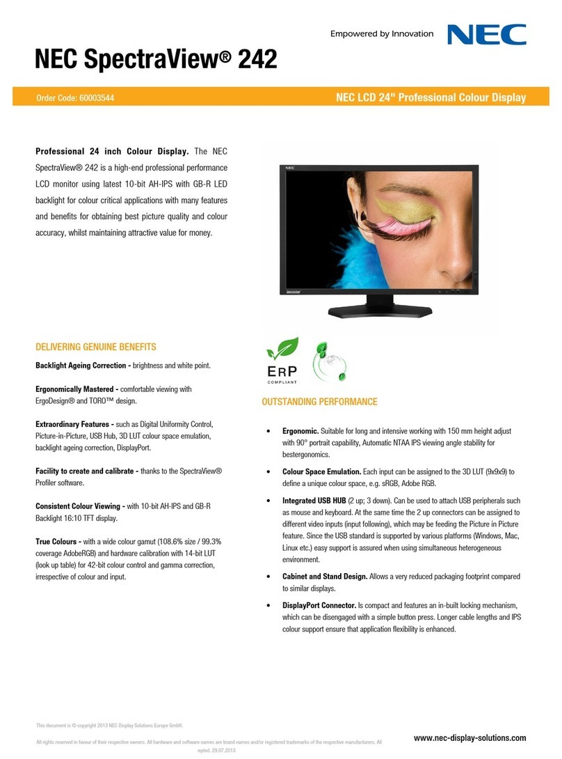 NEC SpectraView 242 Specifications