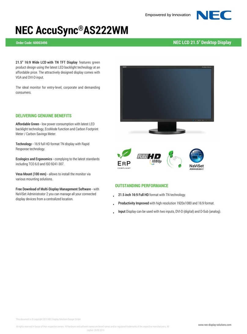 NEC AccuSync AS222WM User manual NEC AccuSync AS222WM User manual