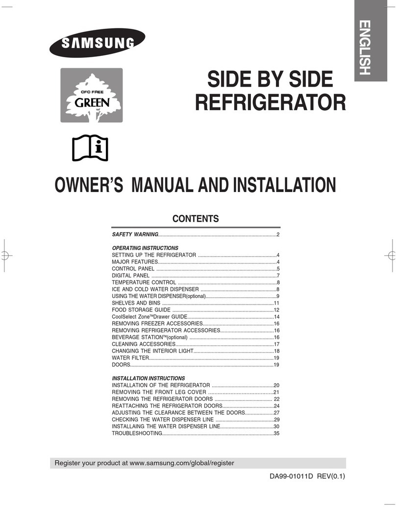 Samsung RS23DCNS Owner's manual and installation