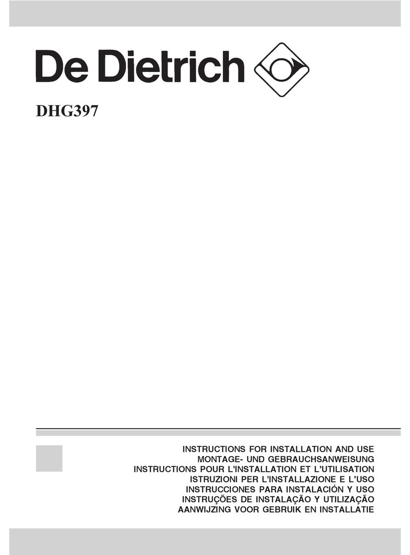 DeDietrich DHG397 User manual