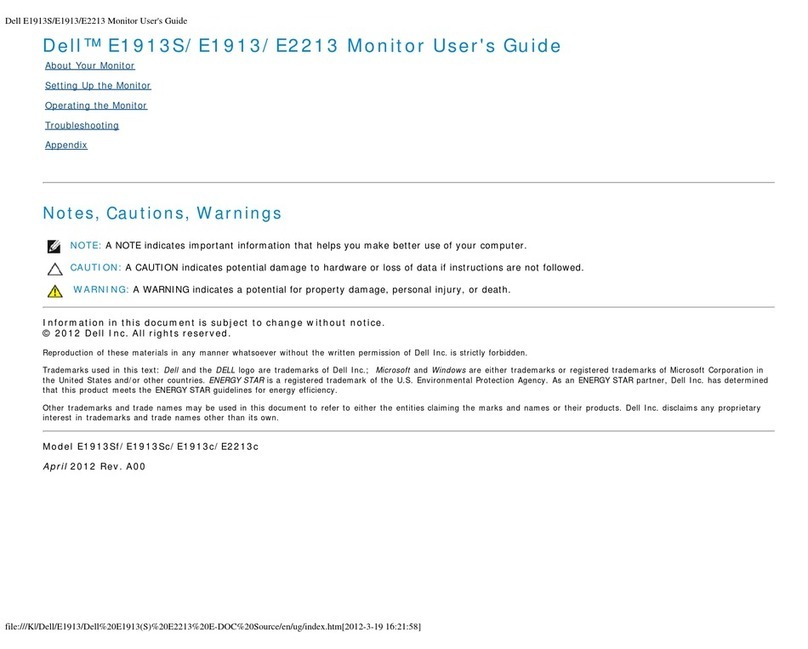 Dell E1913S User manual