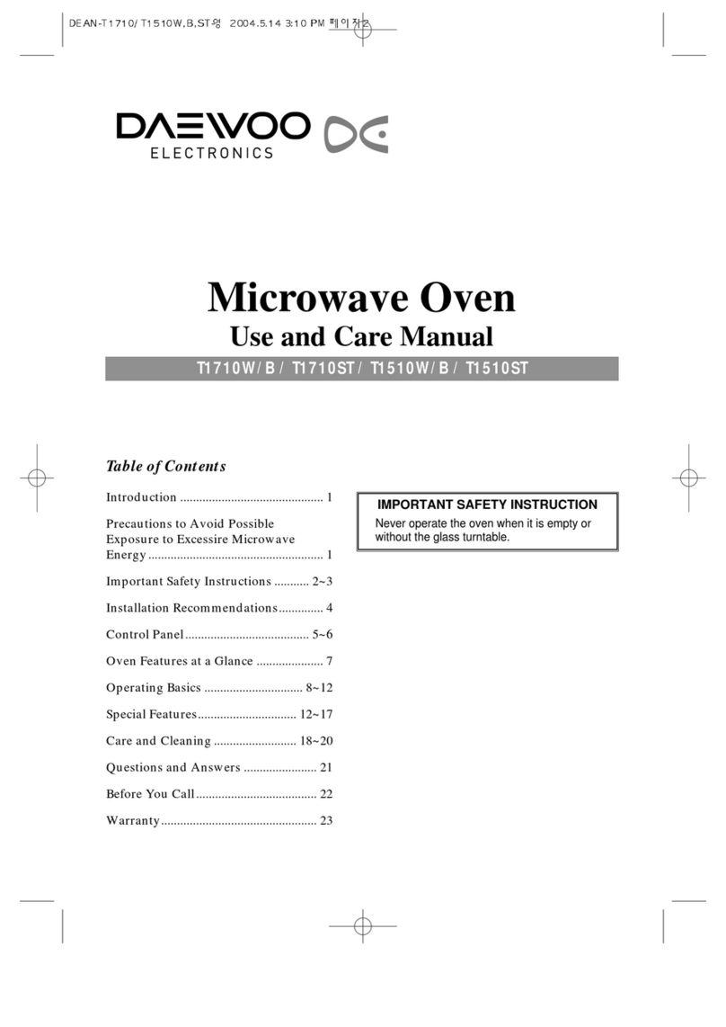 Daewoo T1710W use and care manual