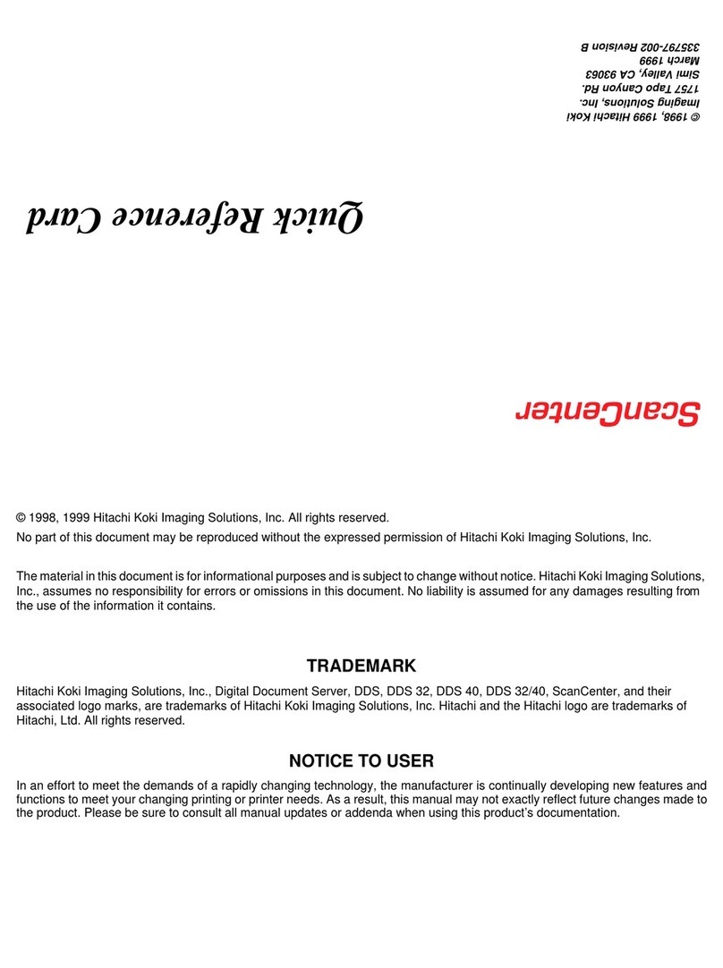 Hitachi ScanCenter Reference guide