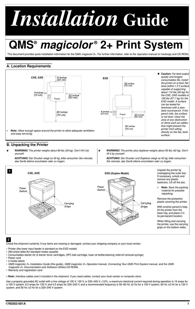 QMS Magicolor 2 plus User manual