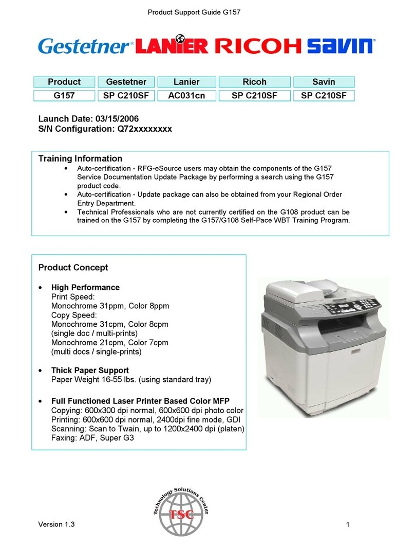Ricoh C210SF - Aficio SP Color Laser Installation instructions