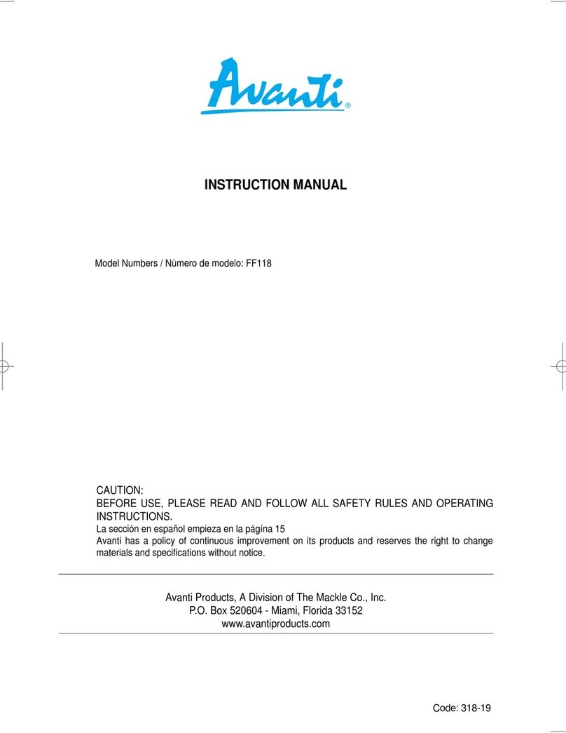 Avanti FF-118 User manual Avanti FF-118 User manual