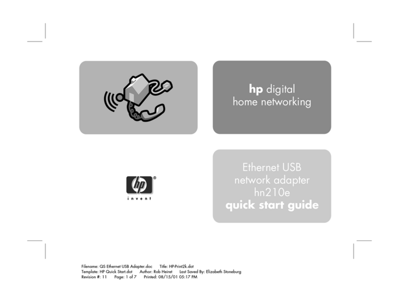 HP Ethernet USB Network Adapter hn210e User manual