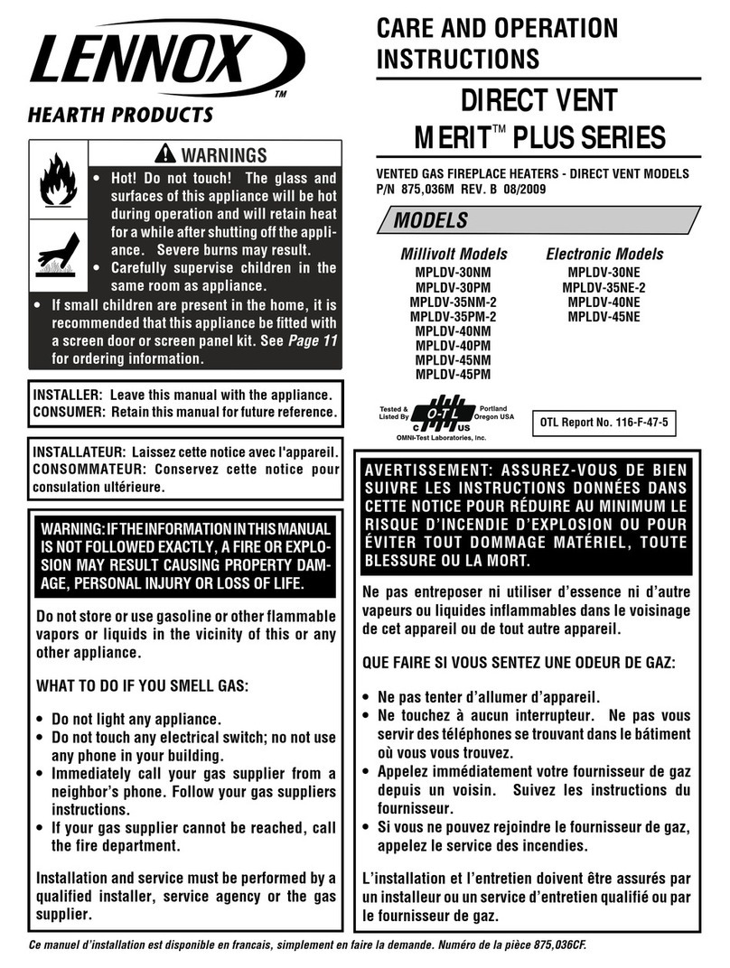 Lennox Hearth Products MPLDV-30NM User manual