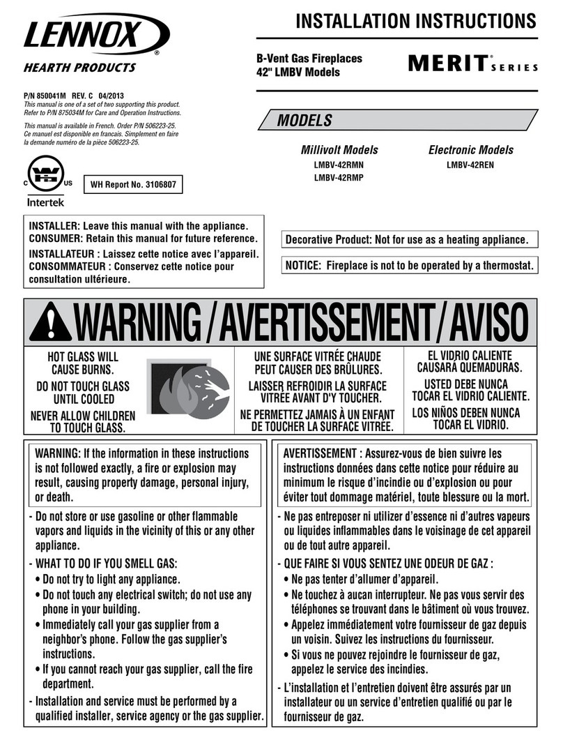 Lennox Hearth Products Merit LMBV-42RMN installation instructions