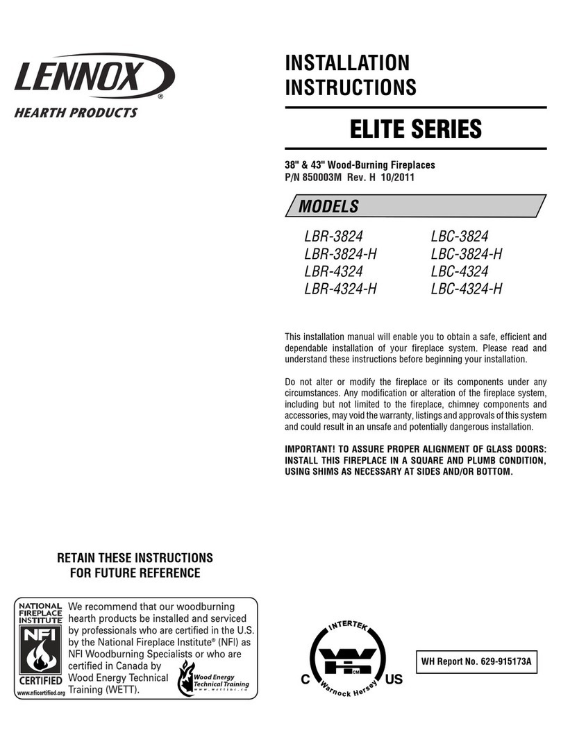 Lennox Hearth Products Elite LBC-3824 installation instructions Lennox Hearth Products Elite LBC-3824 installation instructions