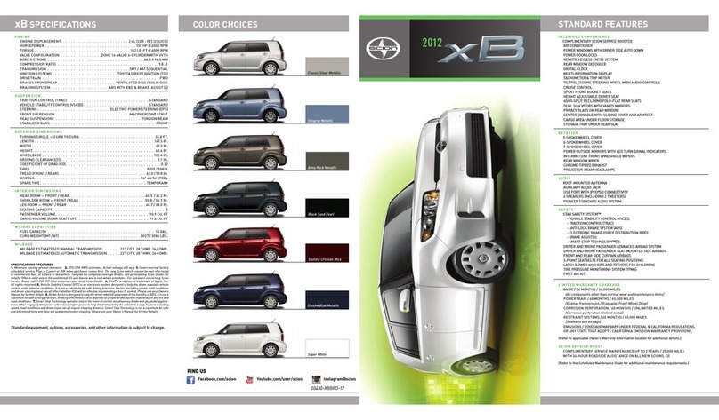 Scion xB 2012 User manual Scion xB 2012 User manual