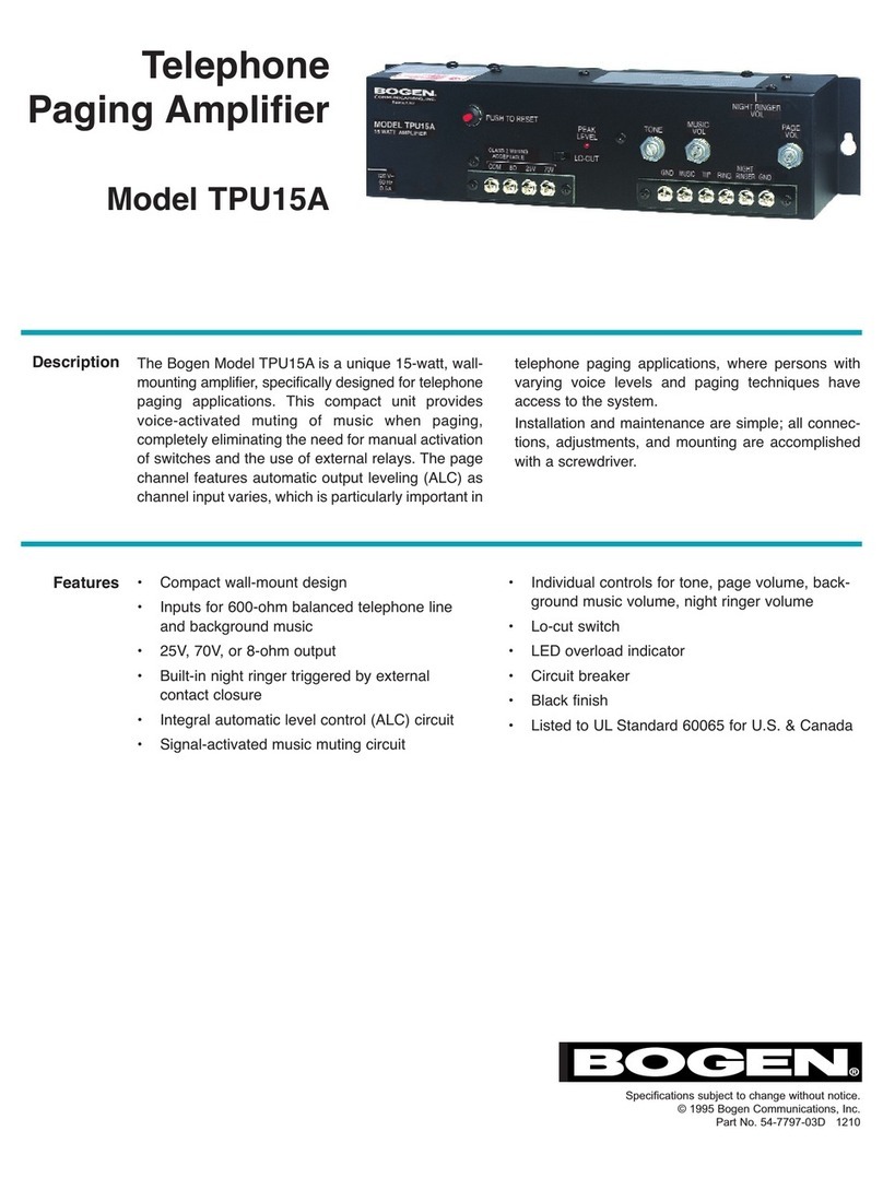 Bogen TPU-15A User manual