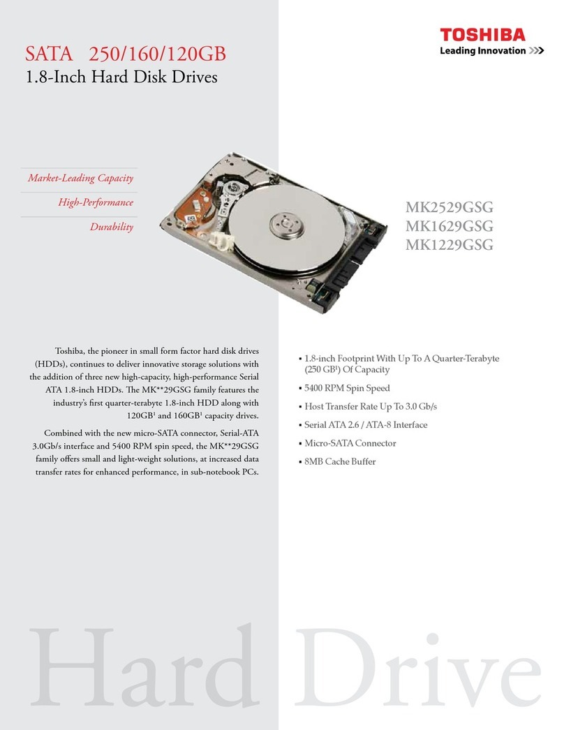 Toshiba MK2529GSG Specifications
