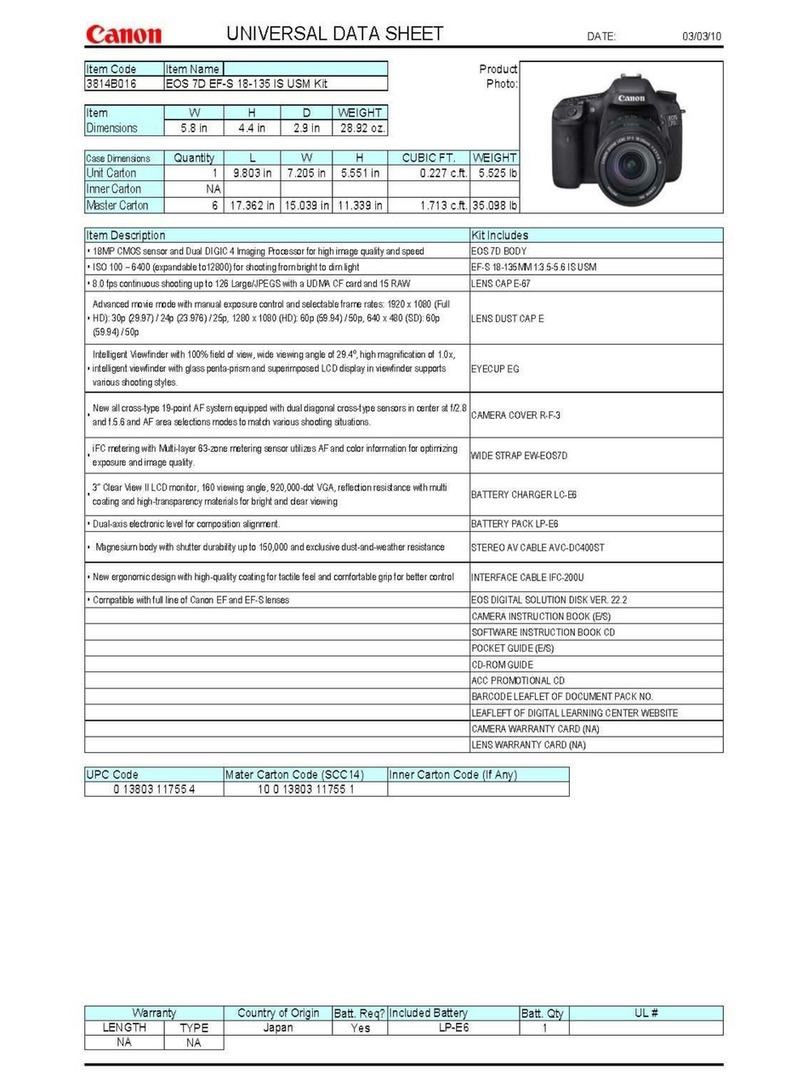 Canon EOS 7D EF-S 1B-135 IS USM Kit User manual