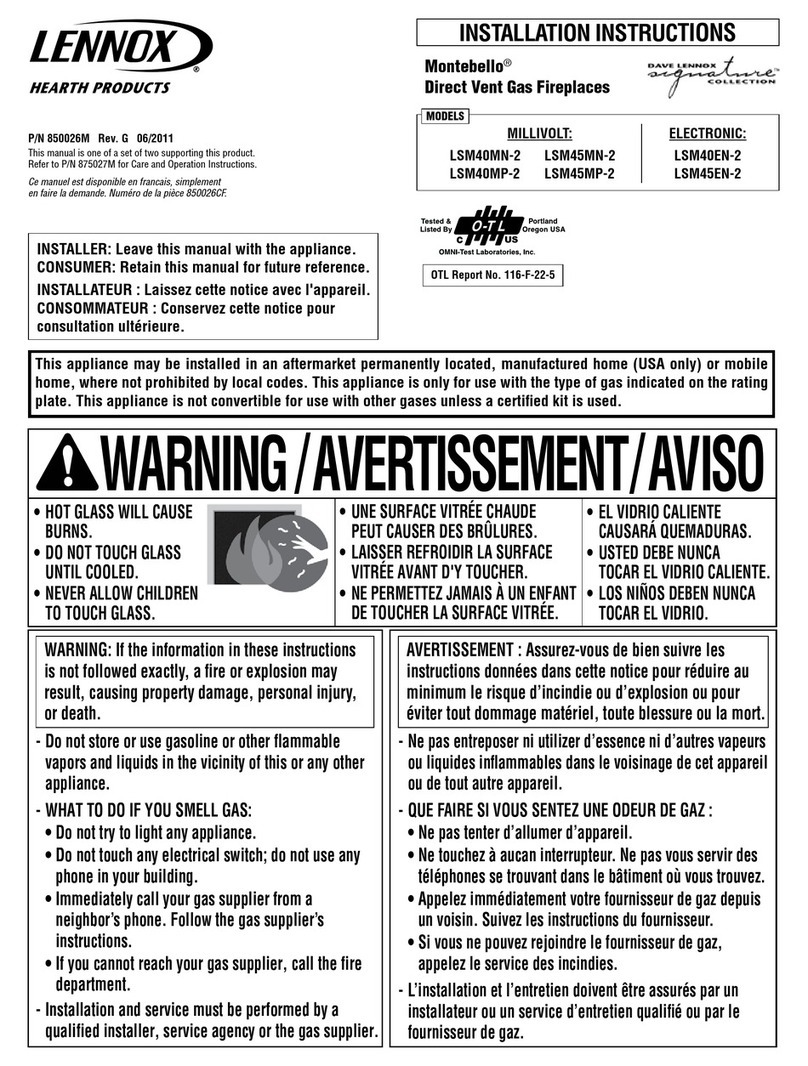 Lennox Hearth Products MONTEBELLO LSM40MN-2 User manual