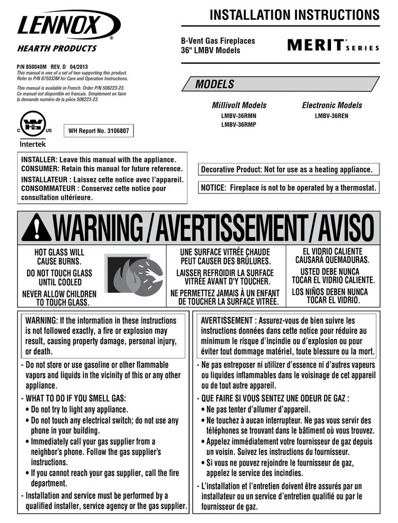 Lennox Hearth Products LMBV-36RMN installation instructions Lennox Hearth Products LMBV-36RMN installation instructions