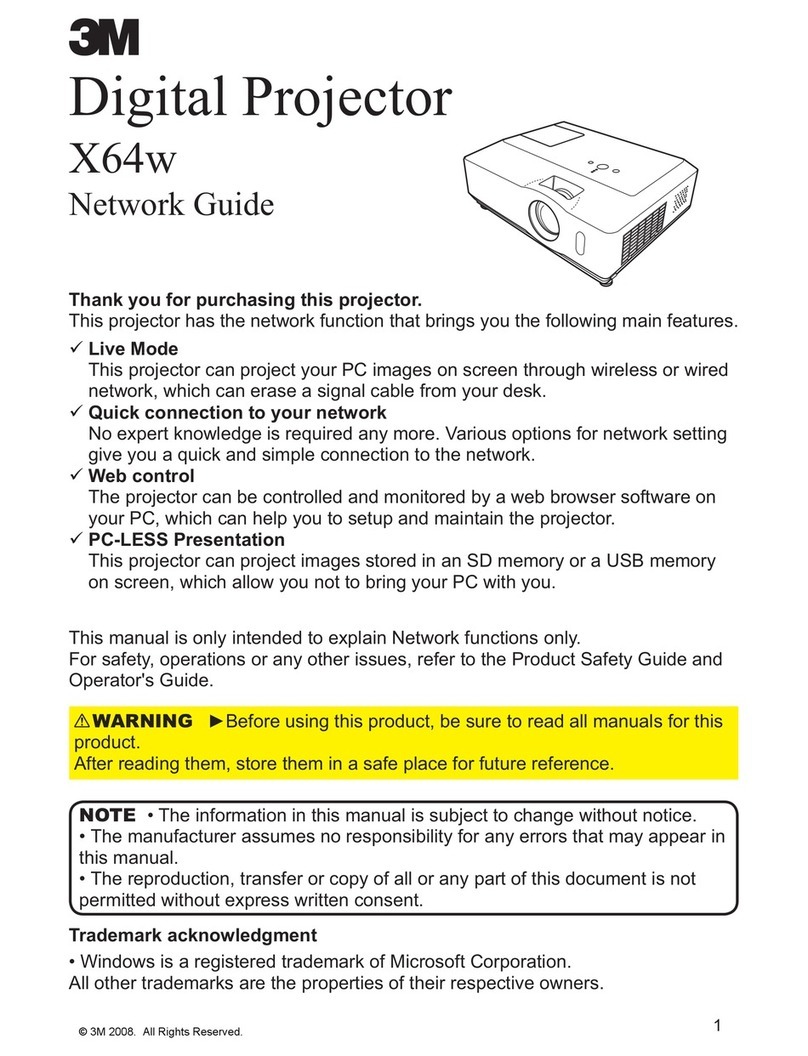 3M X64W - Digital Projector XGA LCD Network guide