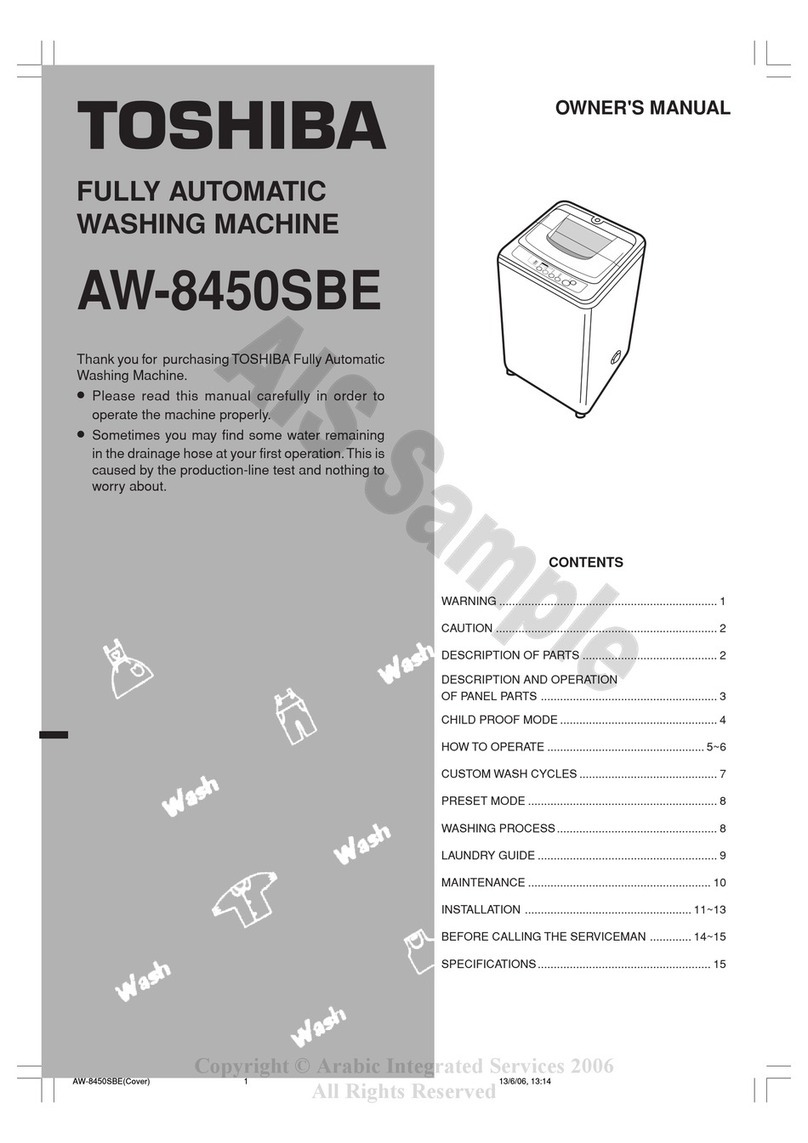 Toshiba AW-8450SBE User manual