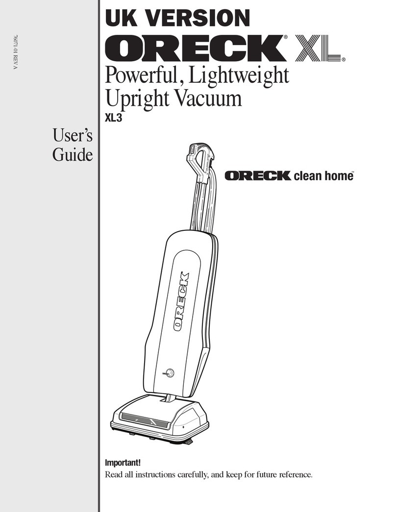 Oreck XL3 User manual