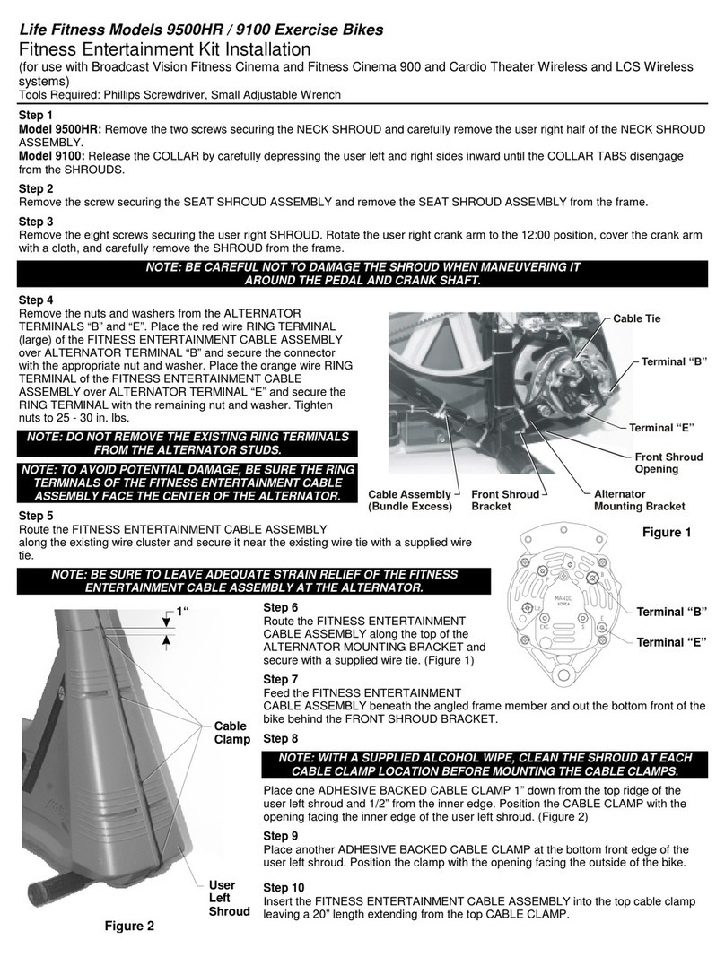 Life Fitness Exercise Bike Lifecycle 9100 User manual