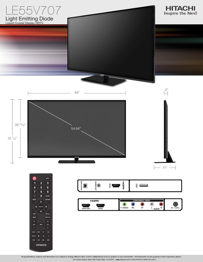 Hitachi LE55V707 Technical specifications