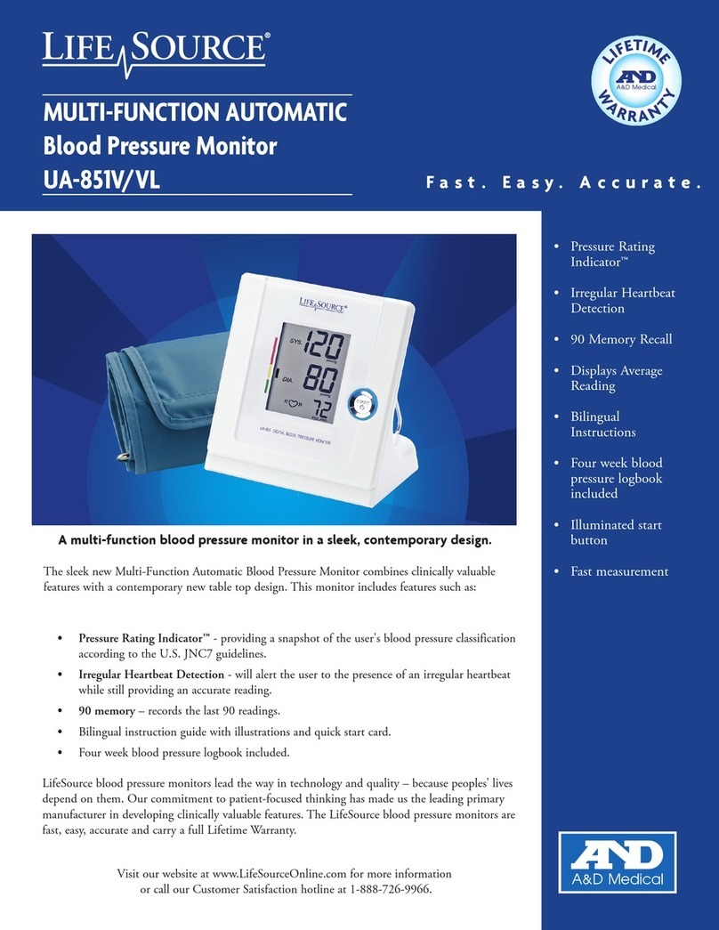LifeSource UA-851V User manual LifeSource UA-851V User manual