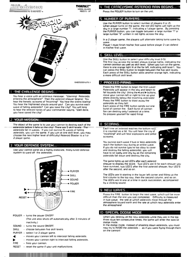 Tiger Electronics Asteroid Blaster 64-005 User manual