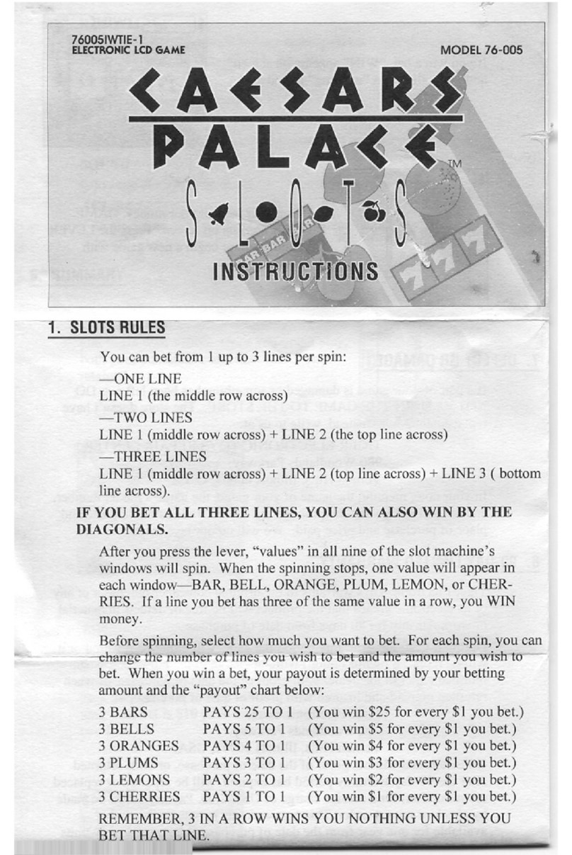 Tiger Electronic Toys 76005WTIE-1 instructions