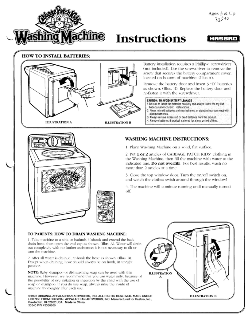 Hasbro Washing Machine User manual Hasbro Washing Machine User manual