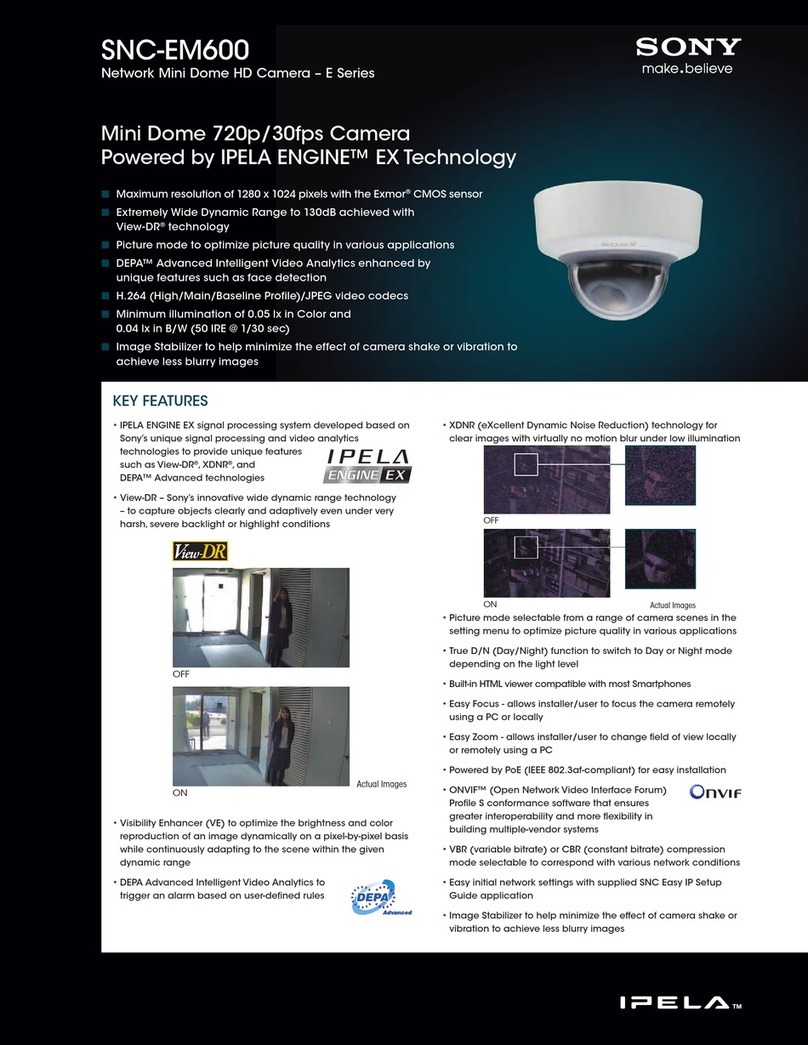 Sony SNCEM600 Specification sheet