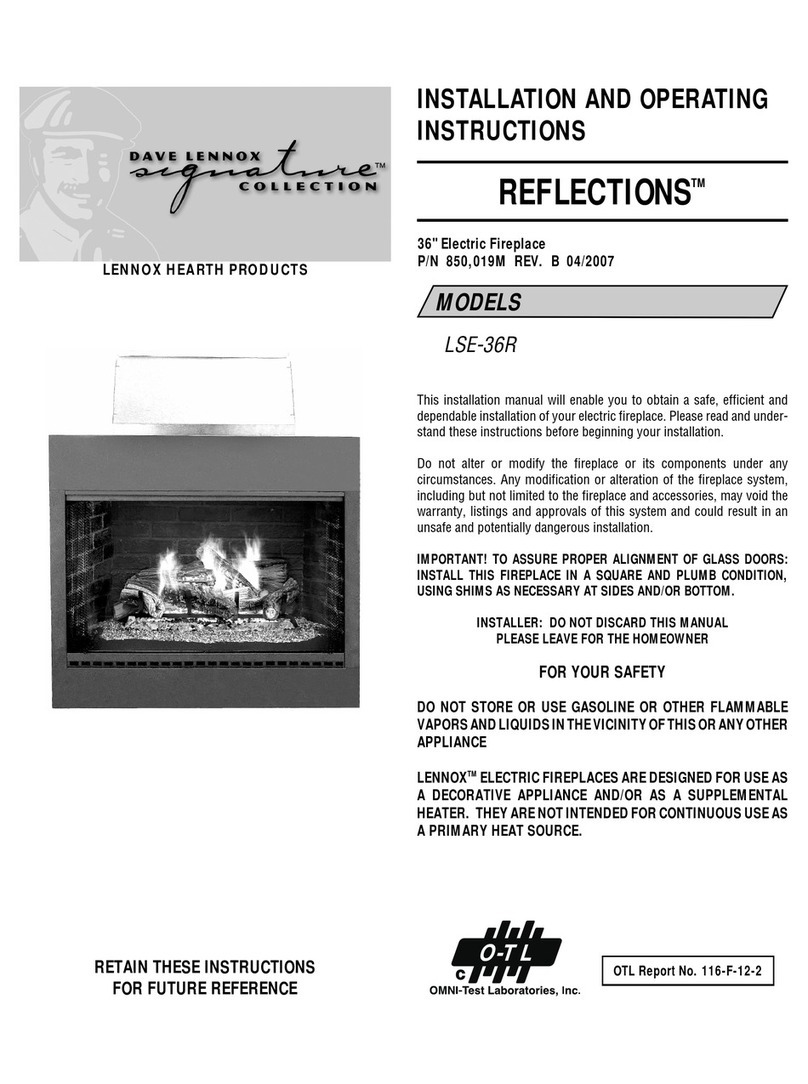 Lennox REFLECTIONS LSE-36R User manual