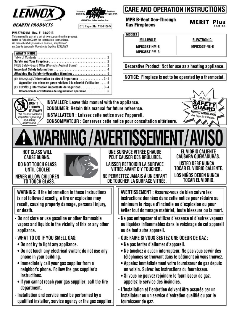 Lennox MPB35ST-NM-B User manual