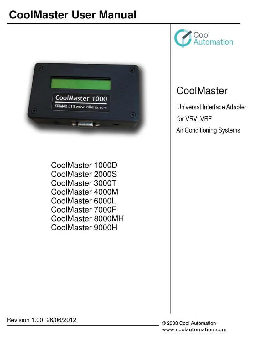 CoolAutomation CoolMaster 1000D user manual