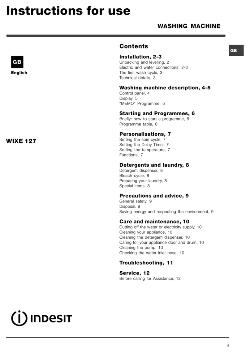 Indesit WIXE 127 Instructions for use