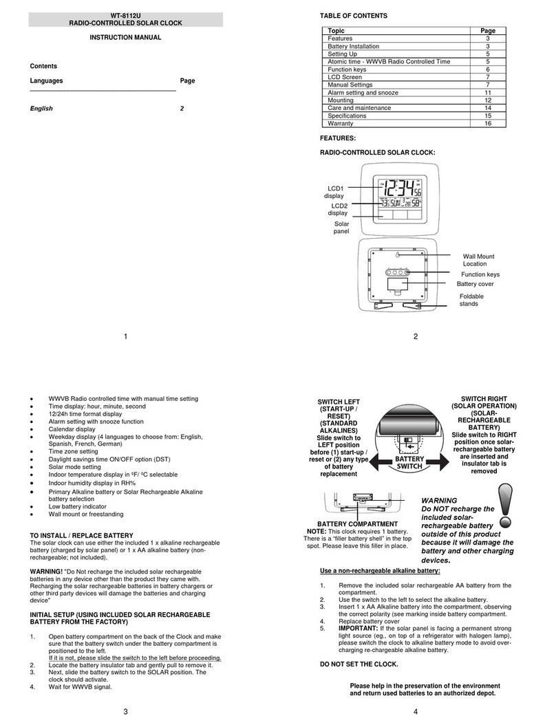 La Crosse Technology WT-8112U instruction manual