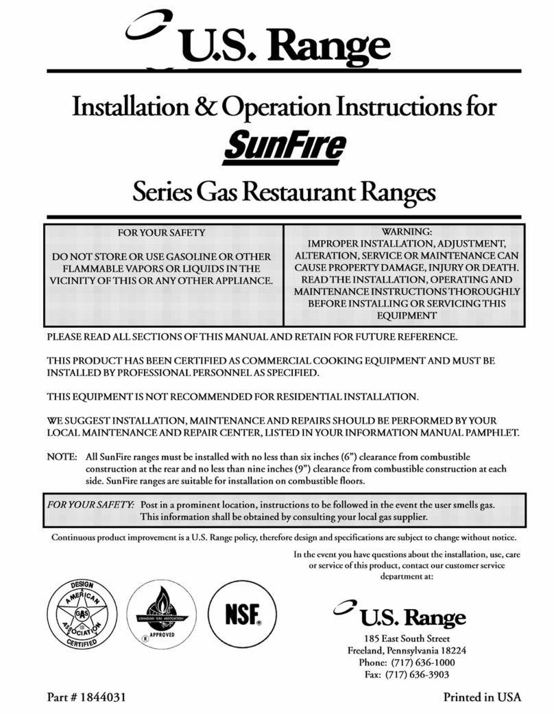 U.S. Range Sunfire Series User manual