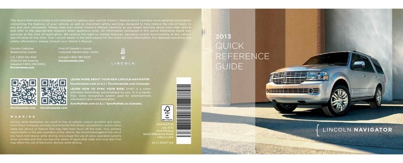 Lincoln NAVIGATOR Quick reference guide