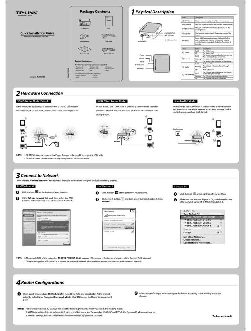 TP-Link TL-MR3020 User manual