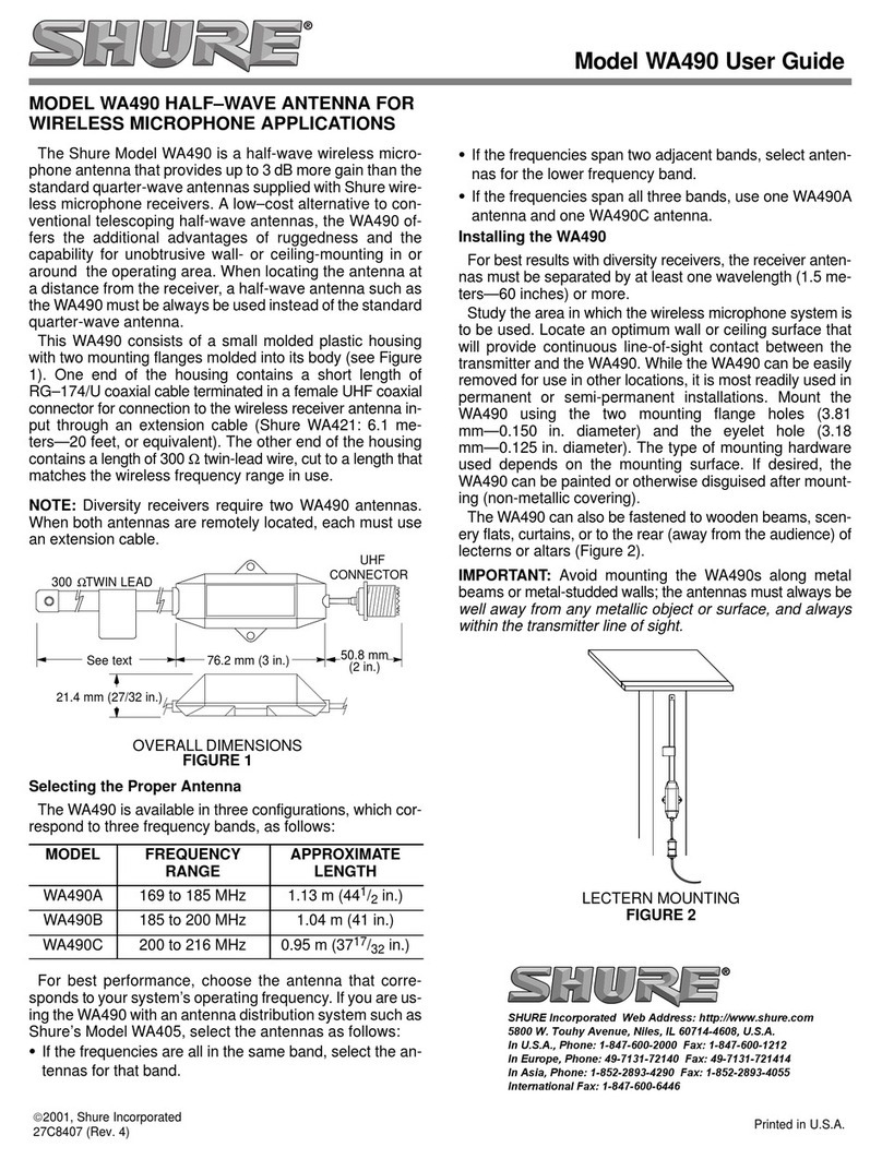 Shure WA490 User manual