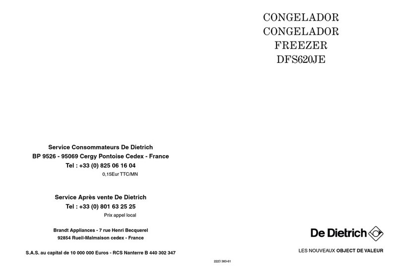 DeDietrich DFS620JE Instruction Manual