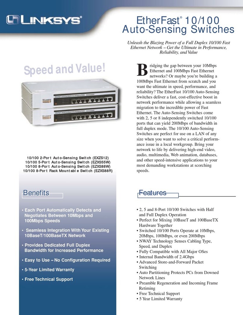 Linksys EZXS88R - EtherFast Rack Switch User manual