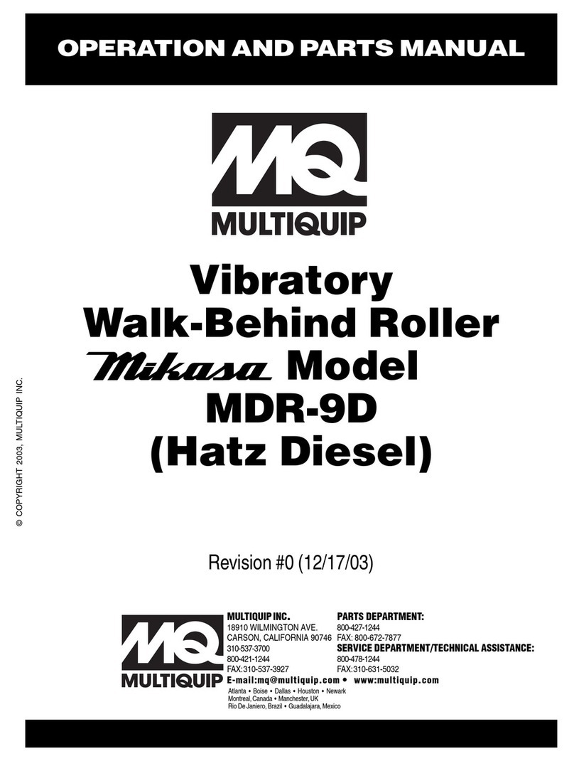 MULTIQUIP Mikasa MDR-9D Operation and parts manual