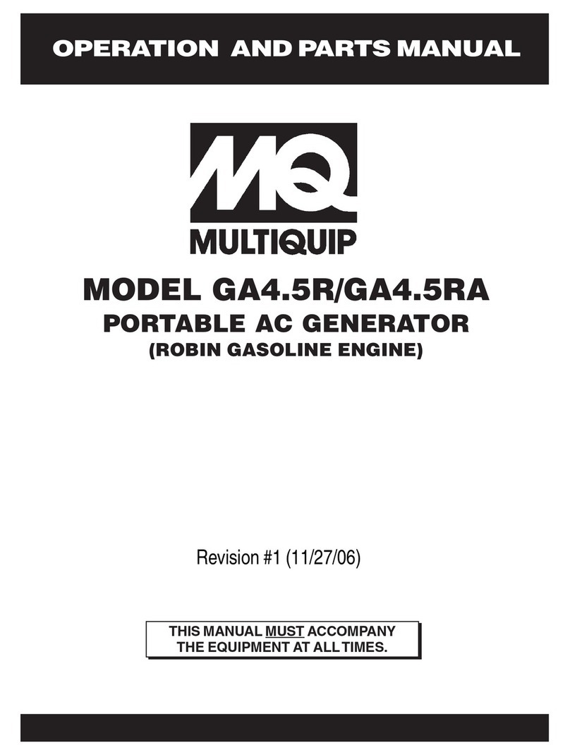MULTIQUIP GA4.5RA Operation and parts manual