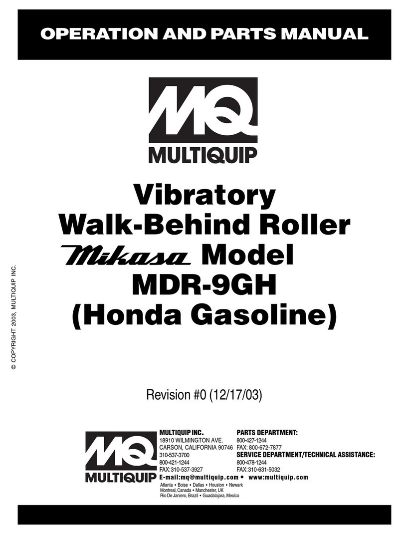 MULTIQUIP Mikasa MDR-9GH Operation and parts manual
