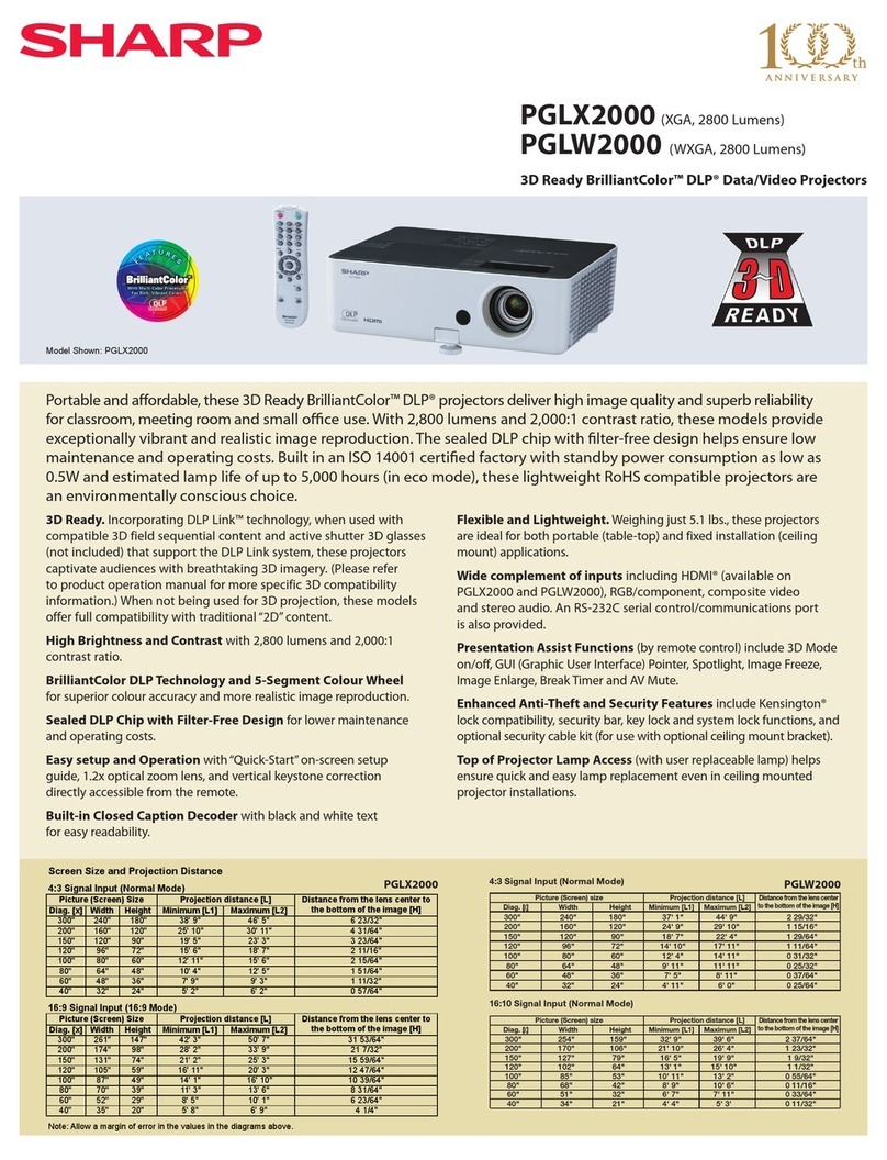 Sharp NoteVision PG-LX2000 User manual