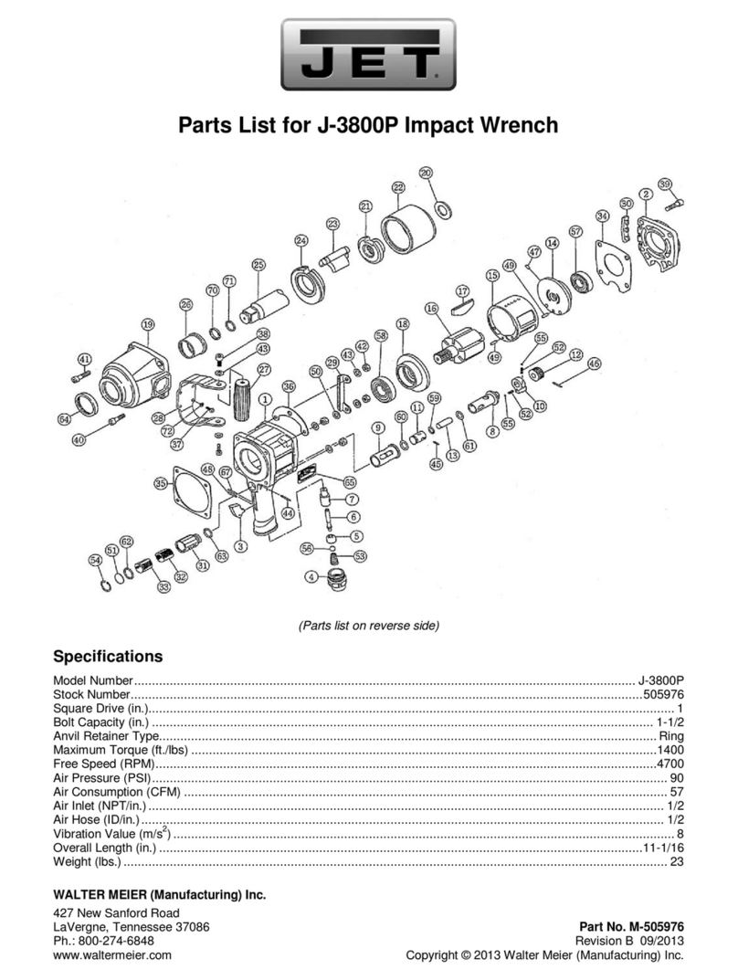Jet J-3800P parts list