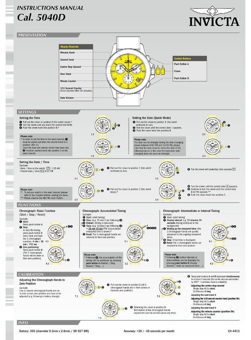 Invicta Cal.5040D instruction manual